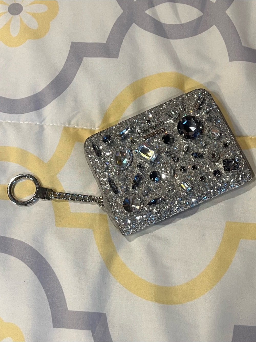 kate spade Silver Jeweled Glitter Key Pouch